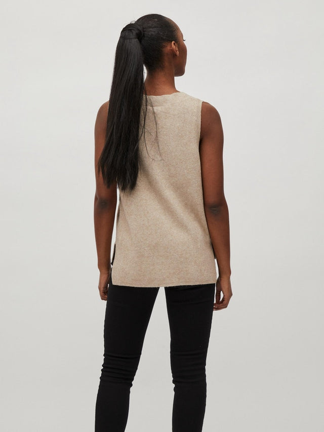 VIRIL KNIT RIB V-NECK S/L VEST - NOOS