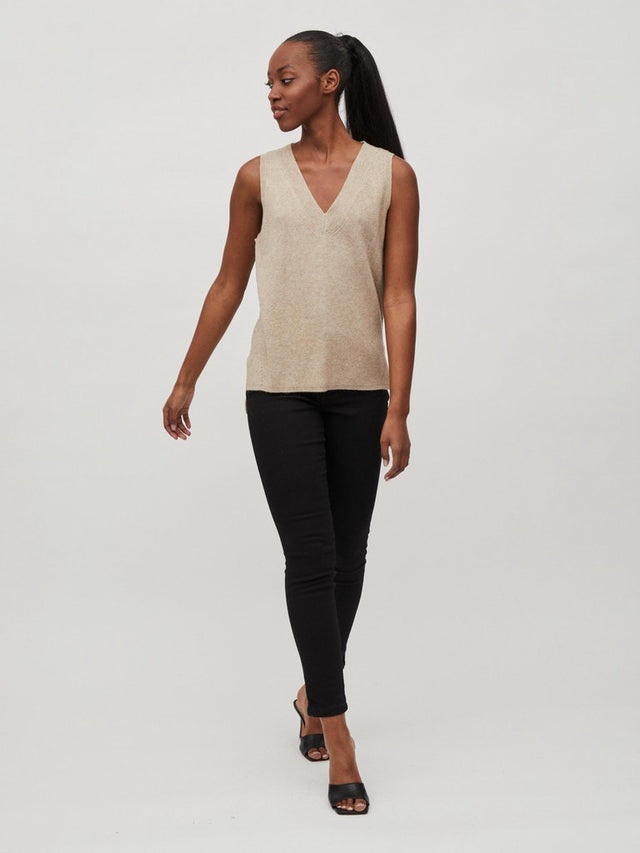 VIRIL KNIT RIB V-NECK S/L VEST - NOOS