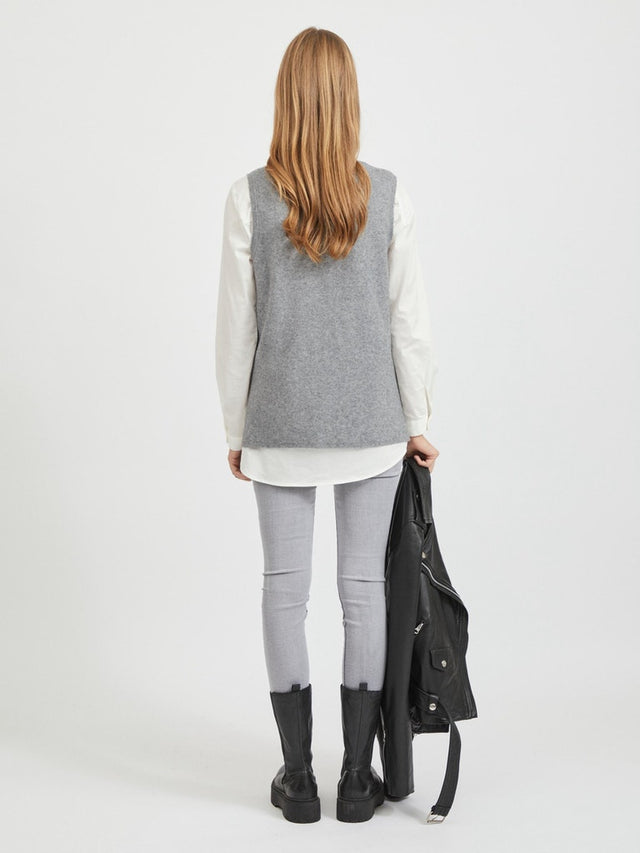 VIRIL KNIT RIB V-NECK S/L VEST - NOOS
