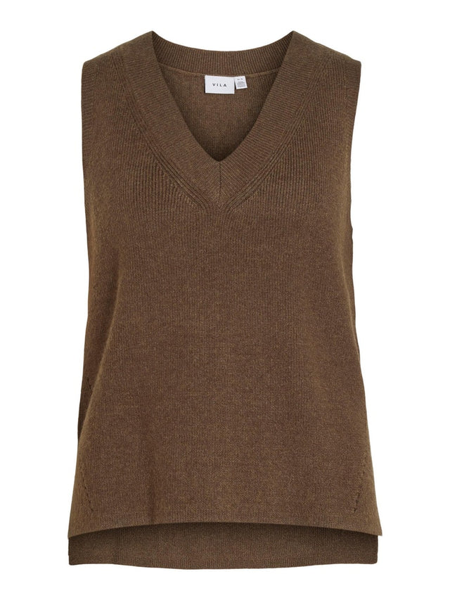 VIRIL KNIT RIB V-NECK S/L VEST - NOOS