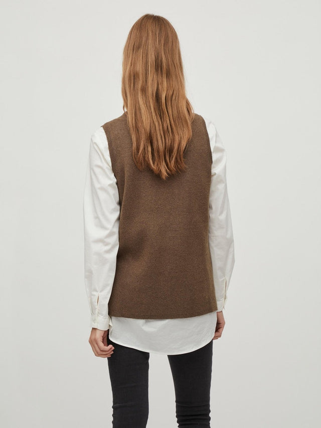 VIRIL KNIT RIB V-NECK S/L VEST - NOOS