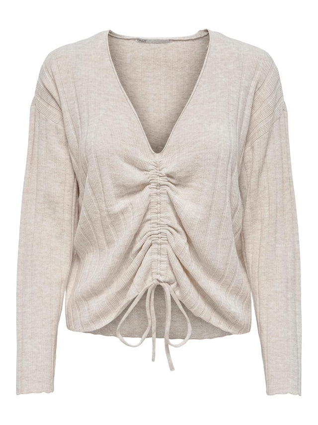 ONLNEW TESSA LS RUCHING PULLOVER CS KNT