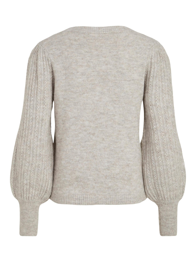 VICLEO O-NECK L/S KNIT TOP/SU