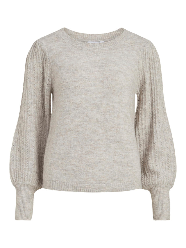 VICLEO O-NECK L/S KNIT TOP/SU