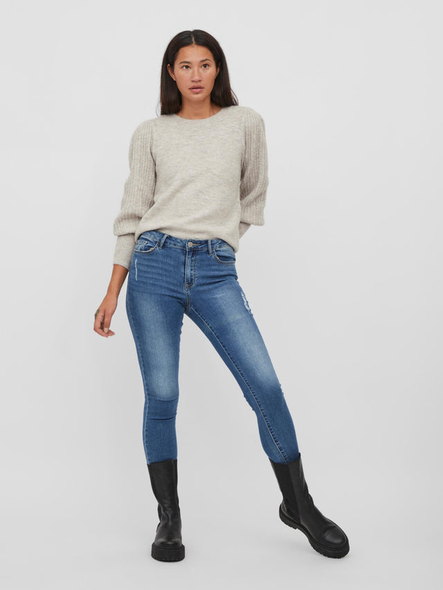 VICLEO O-NECK L/S KNIT TOP/SU