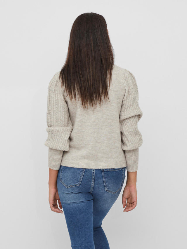 VICLEO O-NECK L/S KNIT TOP/SU