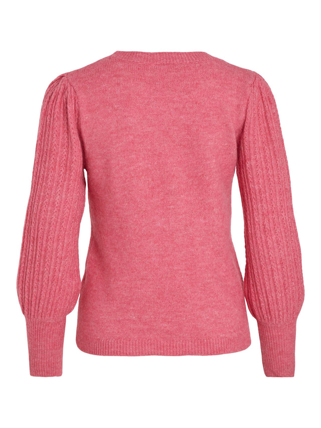 VICLEO O-NECK L/S KNIT TOP/SU