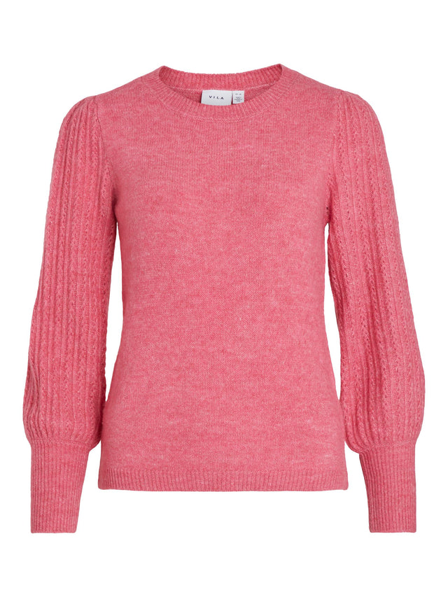 VICLEO O-NECK L/S KNIT TOP/SU