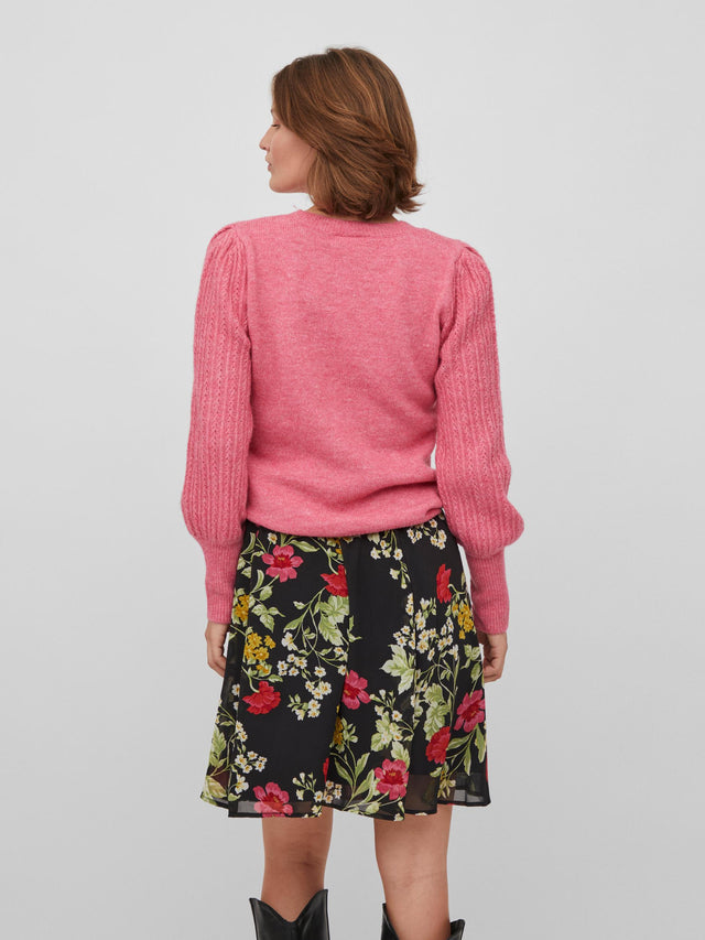 VICLEO O-NECK L/S KNIT TOP/SU
