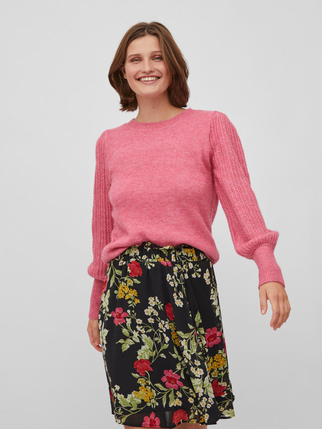 VICLEO O-NECK L/S KNIT TOP/SU