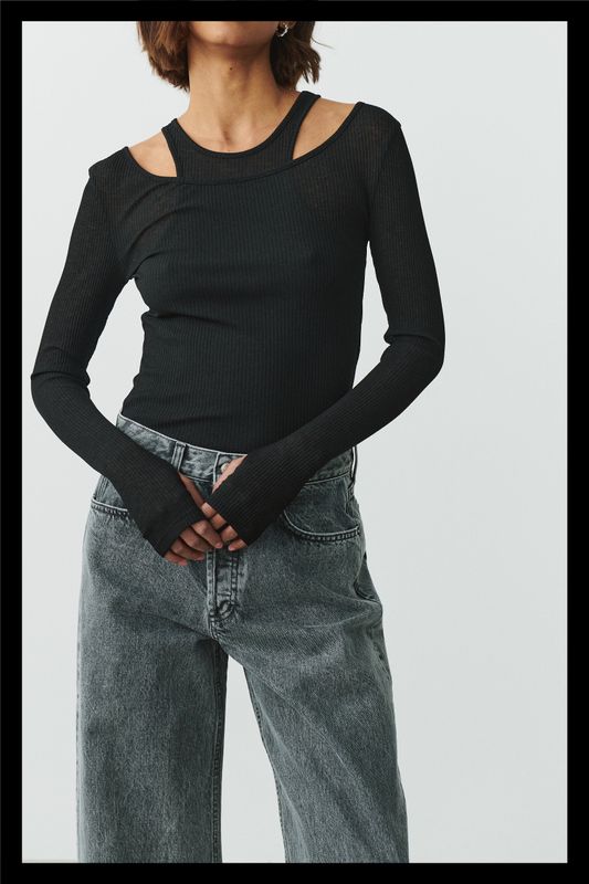 Long sleeve cut out top