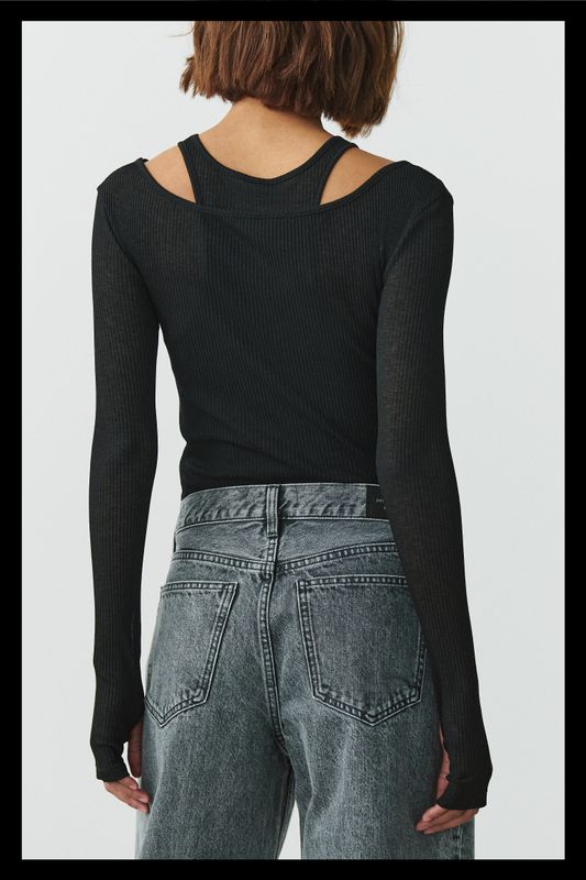 Long sleeve cut out top