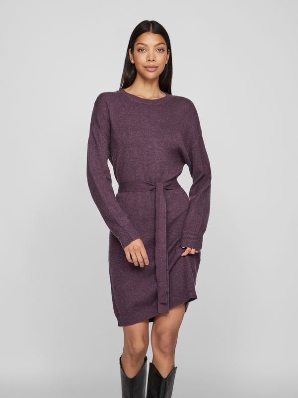 VIRIL O-NECK L/S BELT KNIT DRESS - NOOS