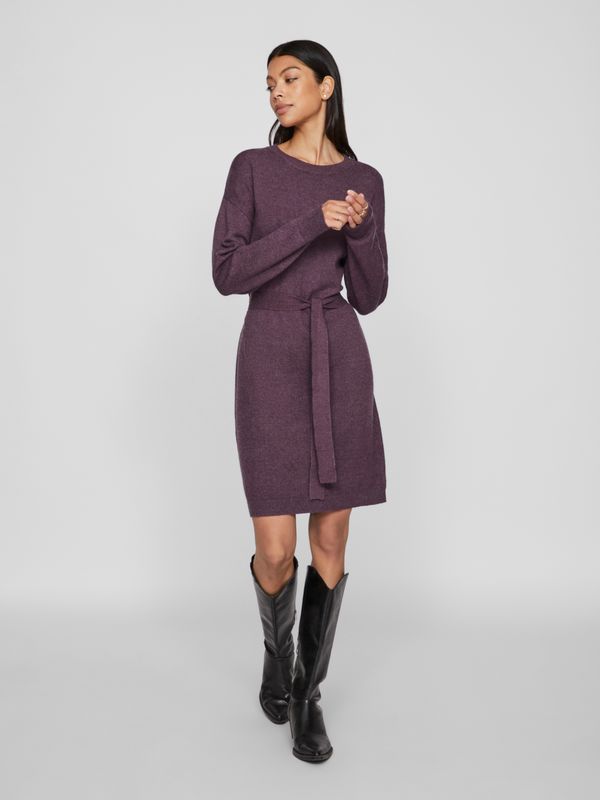 VIRIL O-NECK L/S BELT KNIT DRESS - NOOS