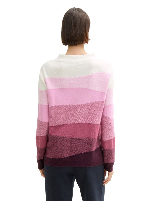 Bunter Strick Pullover mit Wollanteil