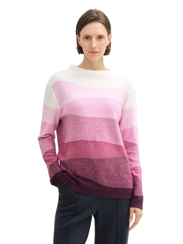 Bunter Strick Pullover mit Wollanteil