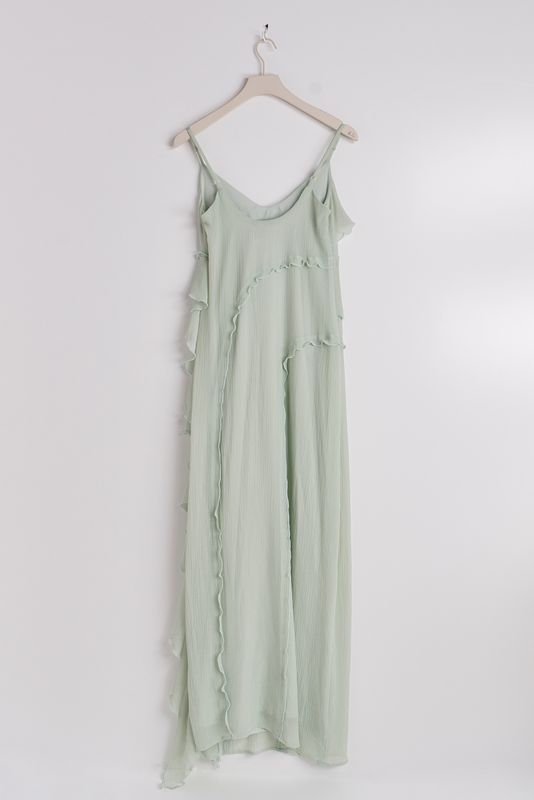 Frill Chiffon maxi dress