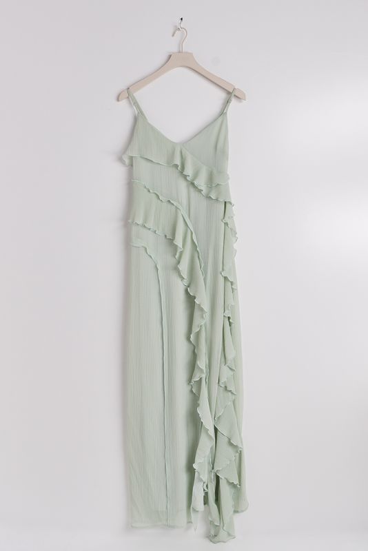 Frill Chiffon maxi dress