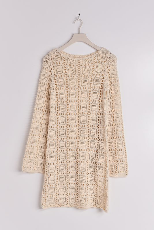 Open work knitted dress