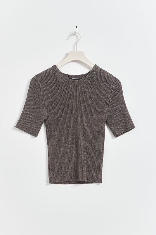 Metallic knitted tee