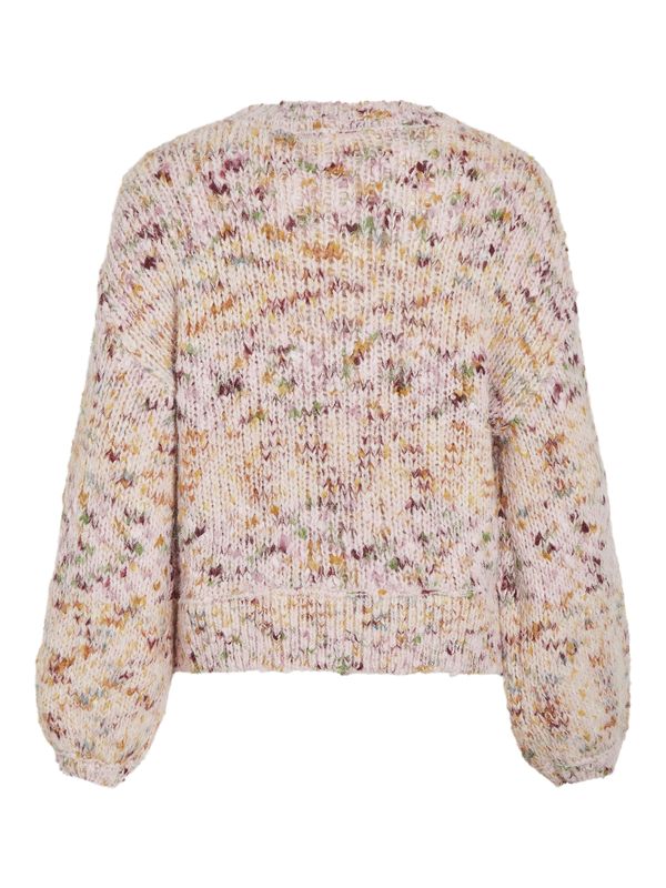 VIAVERY O-NECK L/S MULTI KNIT TOP