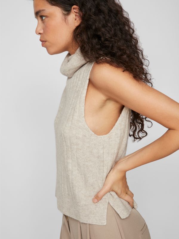 VIBELUNA HIGH NECK S/L KNIT VEST-NOOS