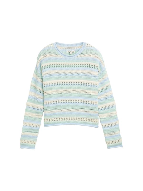 Cropped Strickpullover mit Lochmuster