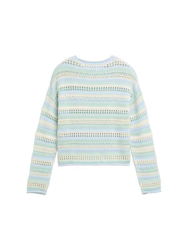 Cropped Strickpullover mit Lochmuster