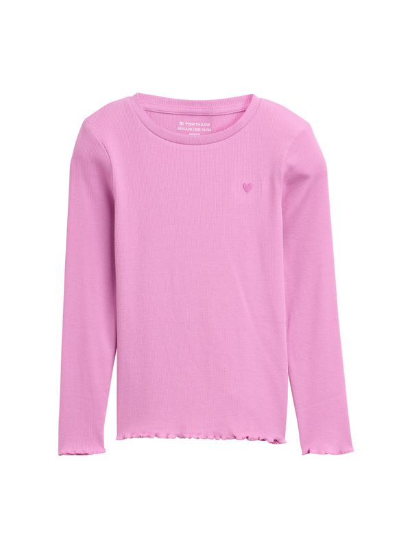 Ripp Langarmshirt mit Stickerei
