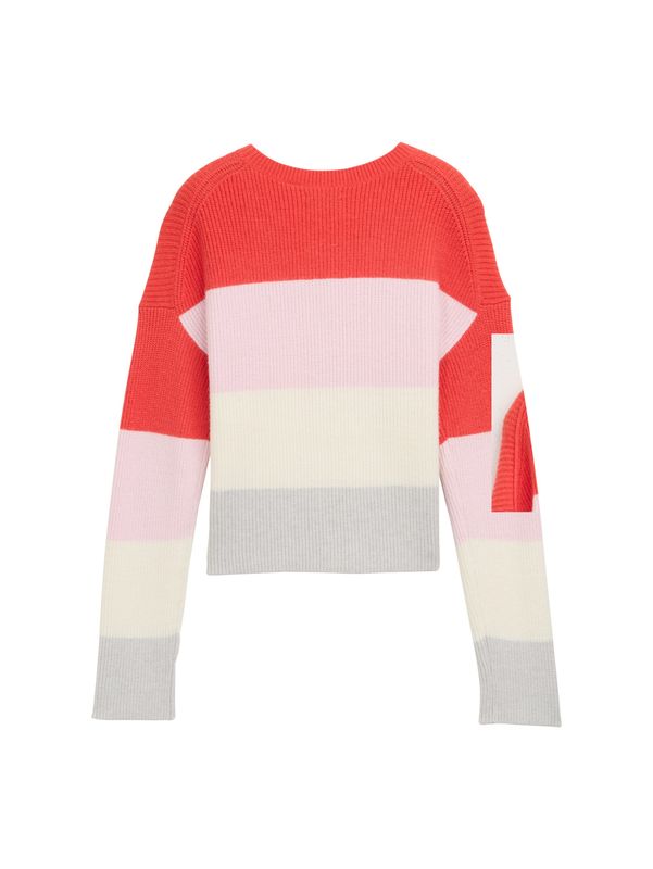 Cropped Strickpullover mit Colour Blocking
