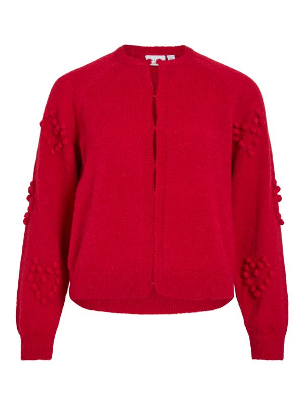 VIMERIT L/S O-NECK BUBBLE KNIT CARDIGAN