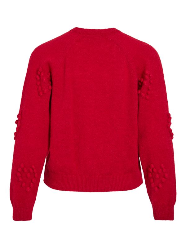VIMERIT L/S O-NECK BUBBLE KNIT CARDIGAN
