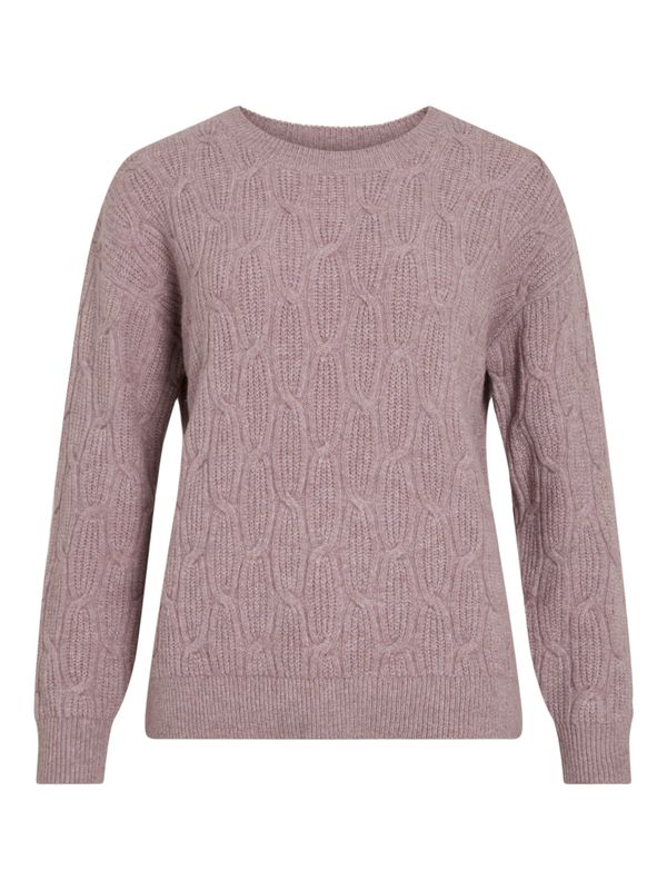 VILASSIA O-NECK L/S CABEL KNIT TOP -NOOS