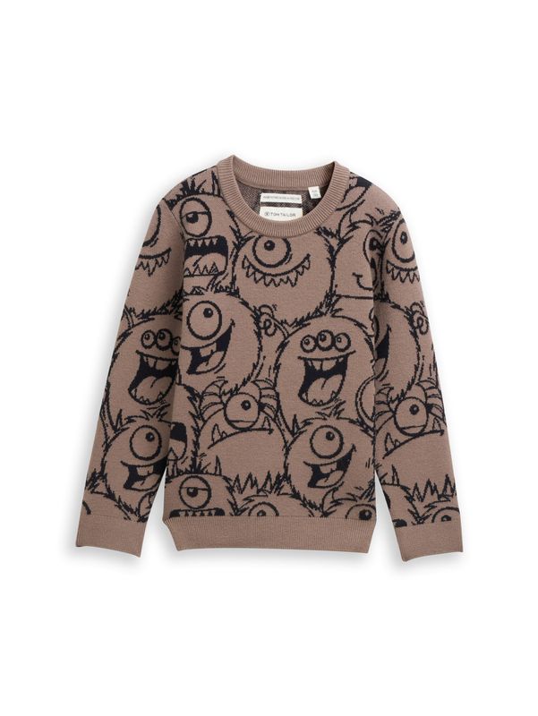 Strickpullover mit Allover-Print