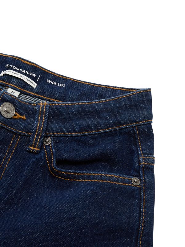Wide Leg Jeans mit Turn-Up und Stretch