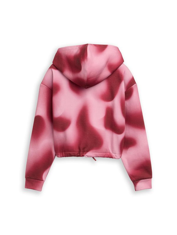 Cropped Hoodie Sweatshirt mit Batikmuster