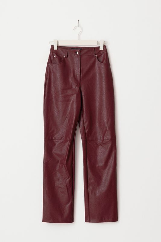 straight pu trouser