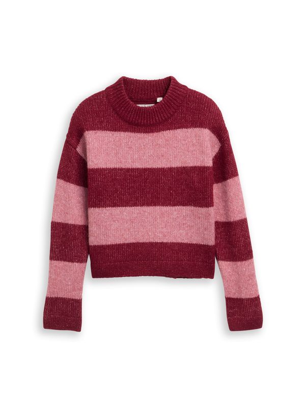 Cropped Strickpullover mit Colour Blocking