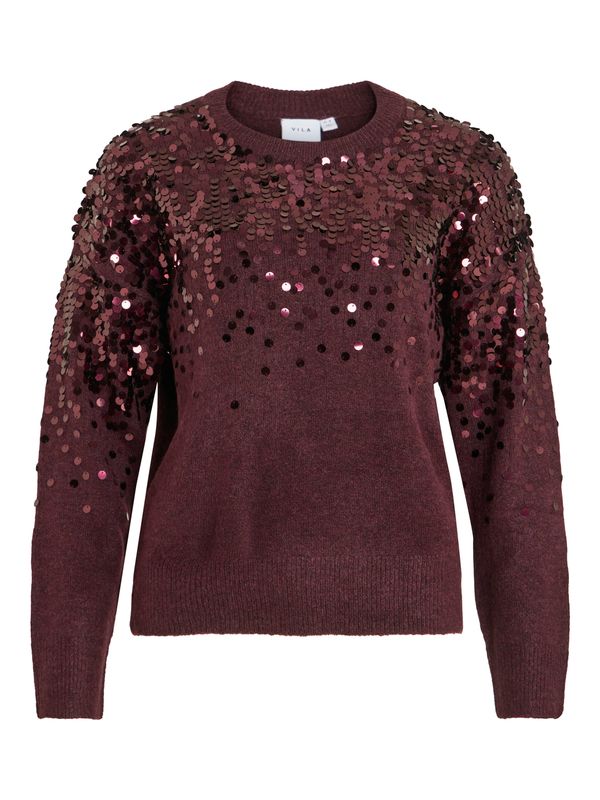 VISIQUIN O-NECK L/S GLITTER KNIT TOP
