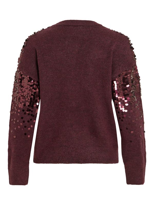 VISIQUIN O-NECK L/S GLITTER KNIT TOP