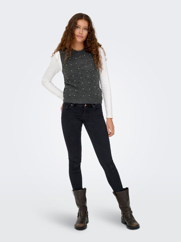 ONLRENATA LIFE SL O-NECK PEARL VEST KNT