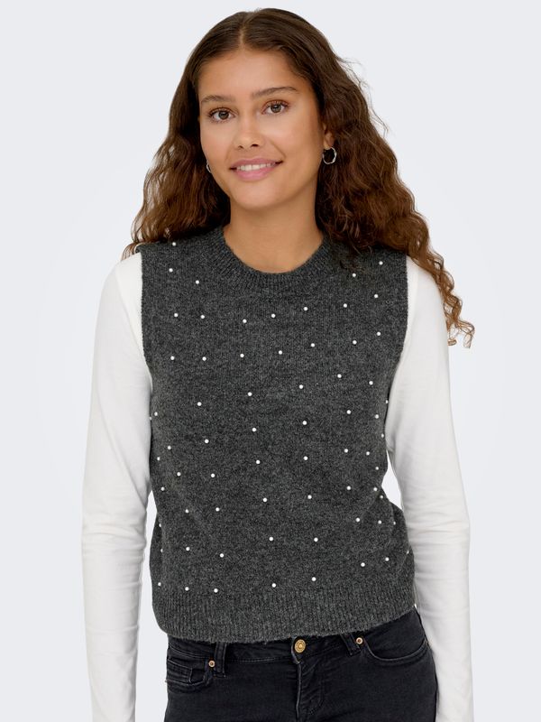 ONLRENATA LIFE SL O-NECK PEARL VEST KNT