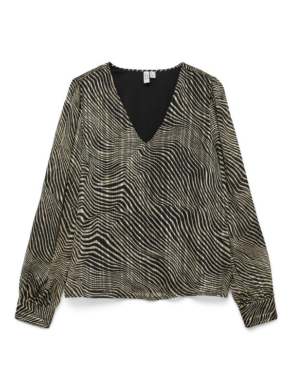 VMGEBRA GEDNA LS V-NECK TOP WVN BTQ GA