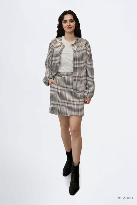 VIRAJA CHECKS HW SHORT SKIRT/R