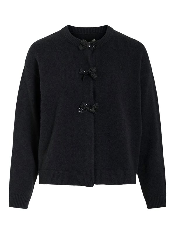 VIBRIANNA O-NECK L/S BOW KNIT CARDIGAN