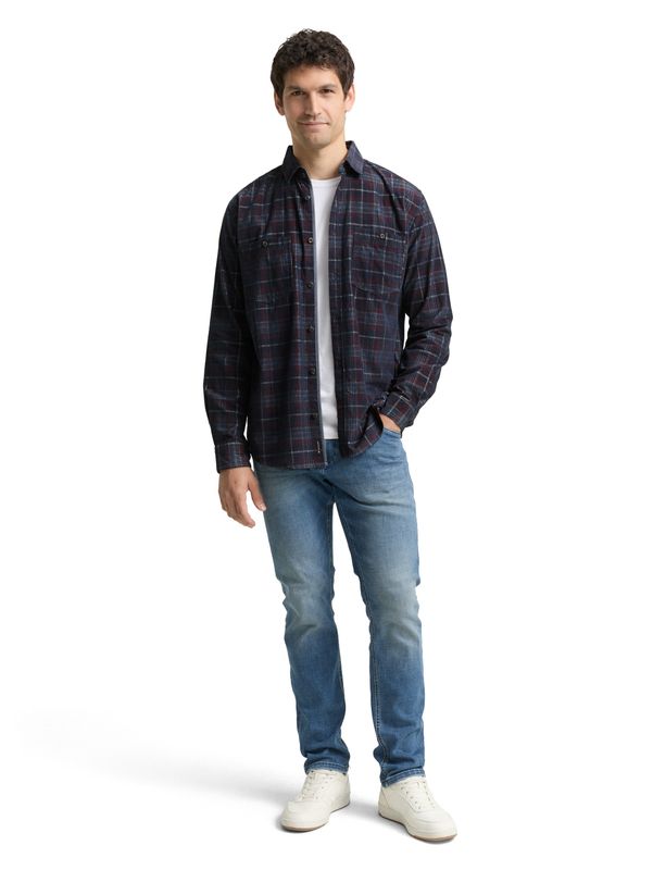 Regular Fit Cordhemd mit Karomuster