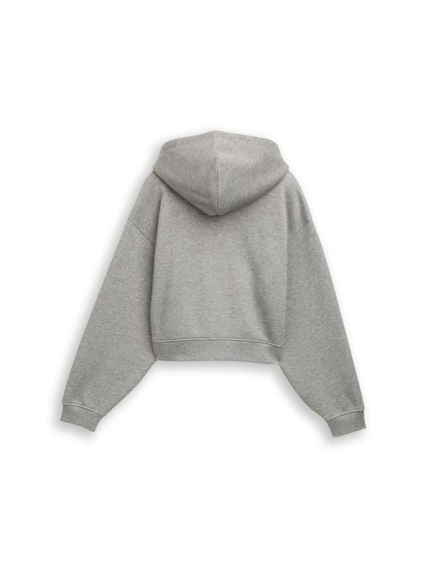 Cropped Hoodie Sweatjacke in Glitzer-Optik