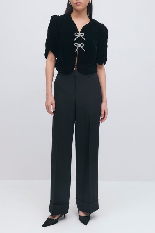 Mid waist wide trousers