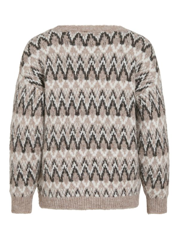 VIMARGI O-NECK L/S JACQUARD KNIT TOP