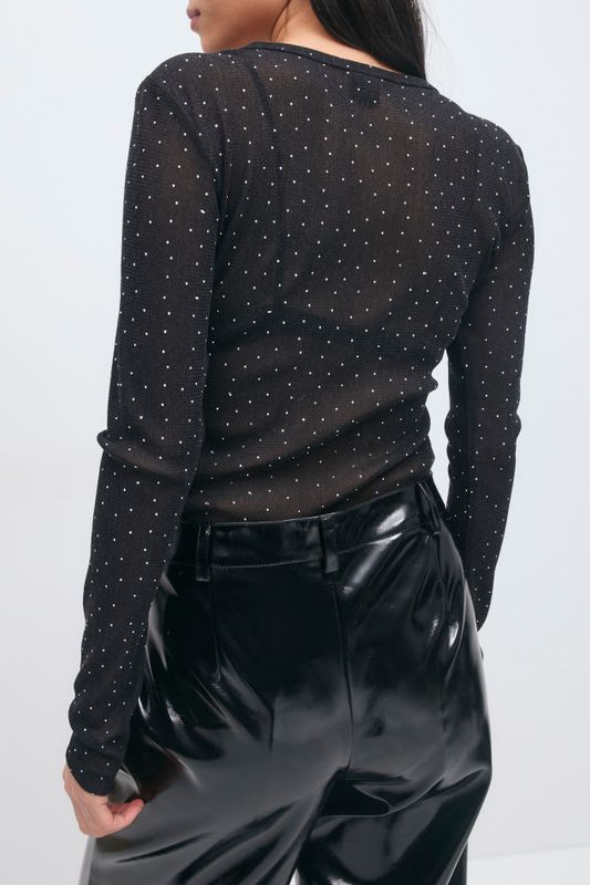 Rhinestone sheer top